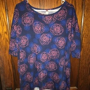 EUC Women’s 2xl Lularoe Irma Top Roses